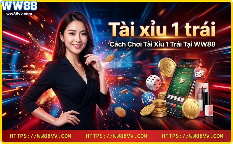 Cách chơi tài xỉu 1 trái trên ứng dụng WW88 - đặt cược dễ dàng