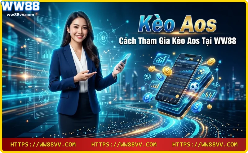 Điện thoại thông minh hiển thị giao diện đặt cược kèo AOS tại WW88